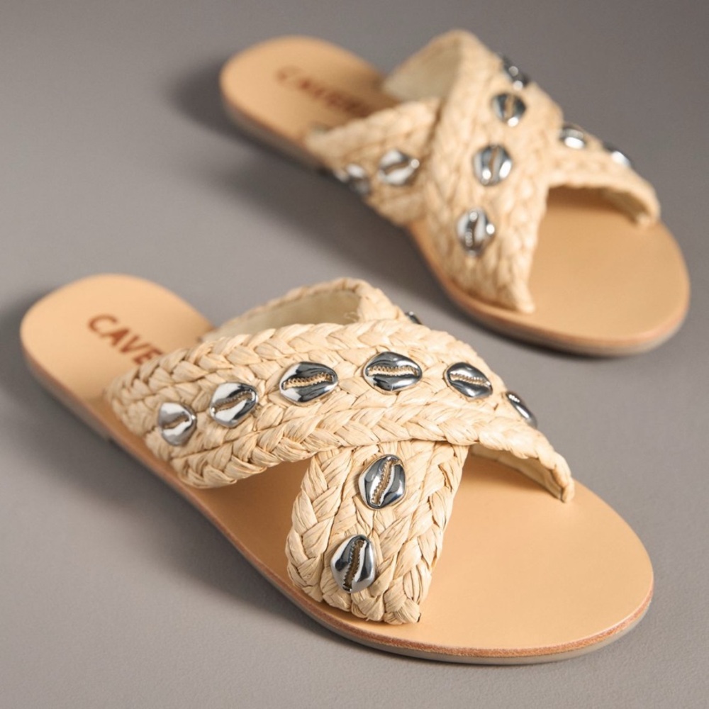 CAVERLEY Jenkin Shell Slide Sandals - Women's Size 7 - 7.5 (EU 38) - New In Box